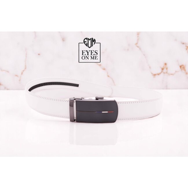 "EYES ON ME" LEDEREN RIEM zonder gaatjes, met automatische gesp ( model N097 )