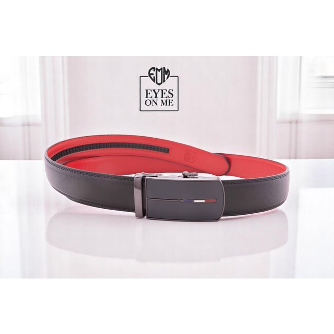 "EYES ON ME" LEDEREN RIEM zonder gaatjes, met automatische gesp ( model N097 )