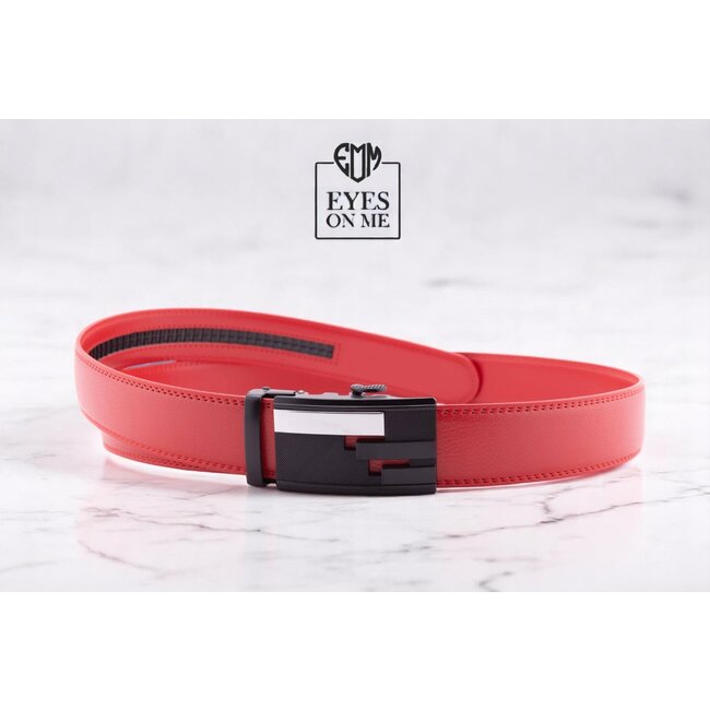 "EYES ON ME" LEDEREN RIEM zonder gaatjes, met automatische gesp (model N023)