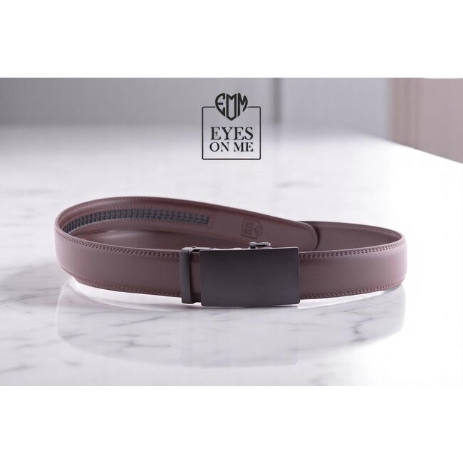 "EYES ON ME" LEDEREN RIEM zonder gaatjes, met automatische gesp (model 17)