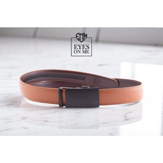 "EYES ON ME" LEDEREN RIEM zonder gaatjes, met automatische gesp (model 17)