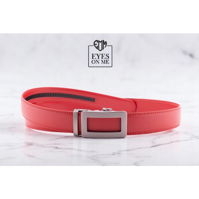 "EYES ON ME" LEDEREN RIEM zonder gaatjes, met automatische gesp (Model N062)