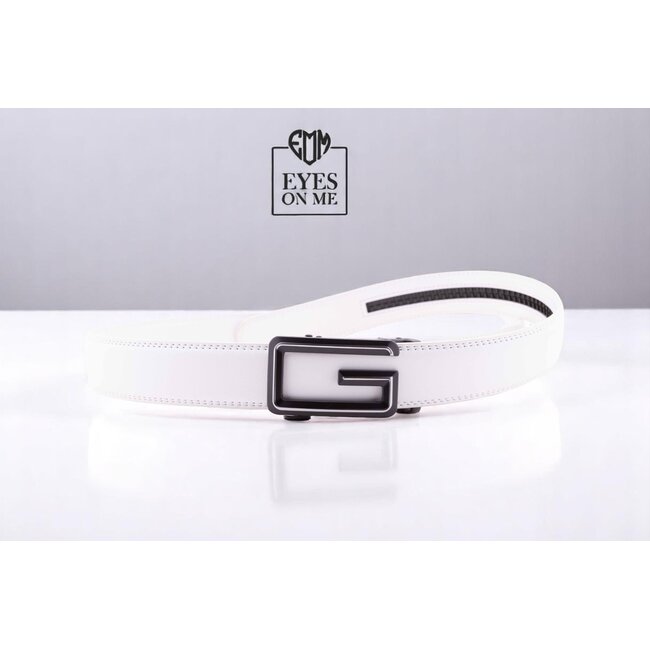 "EYES ON ME" LEDEREN RIEM zonder gaatjes, met automatische gesp (model L185)