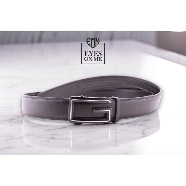 "EYES ON ME" LEDEREN RIEM zonder gaatjes, met automatische gesp (model L185)