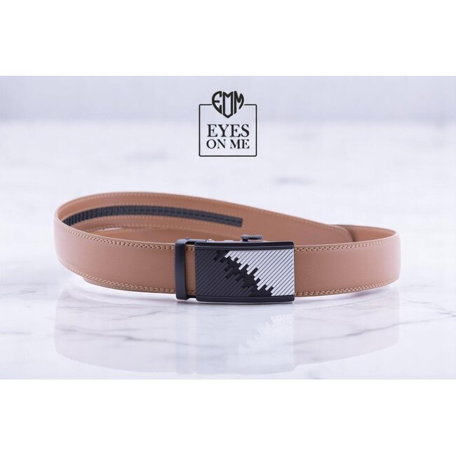 "EYES ON ME" LEDEREN RIEM zonder gaatjes, met automatische gesp (Model 42)