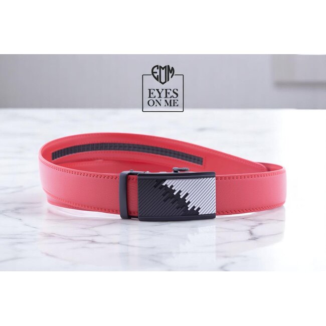 "EYES ON ME" LEDEREN RIEM zonder gaatjes, met automatische gesp (Model 42)