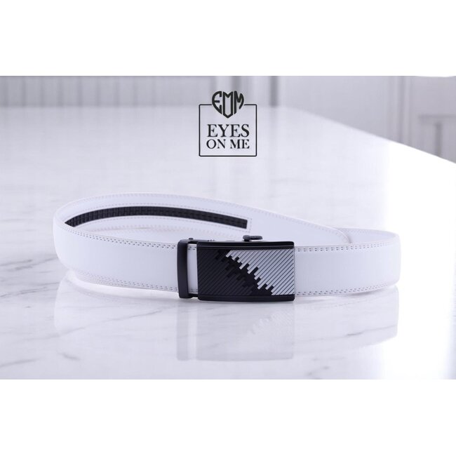 "EYES ON ME" LEDEREN RIEM zonder gaatjes, met automatische gesp (Model 42)