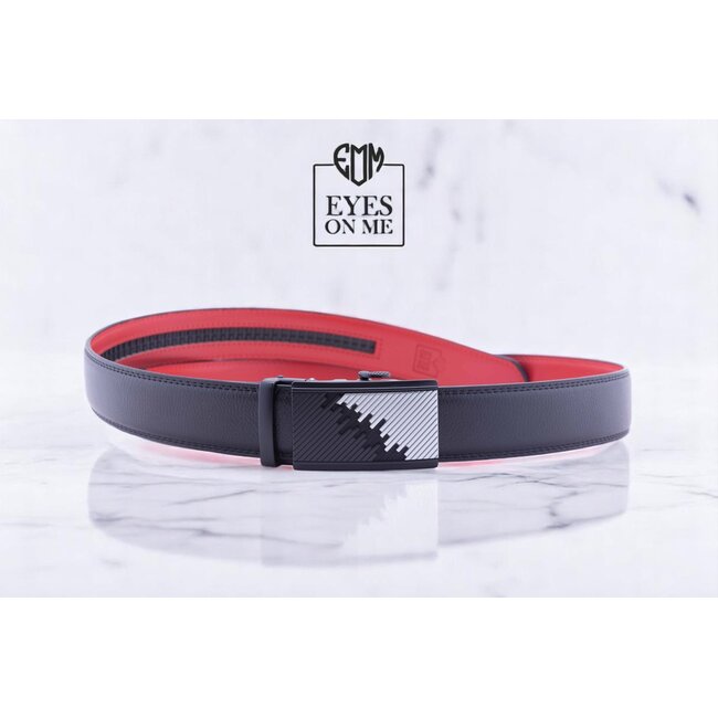 "EYES ON ME" LEDEREN RIEM zonder gaatjes, met automatische gesp (Model 42)