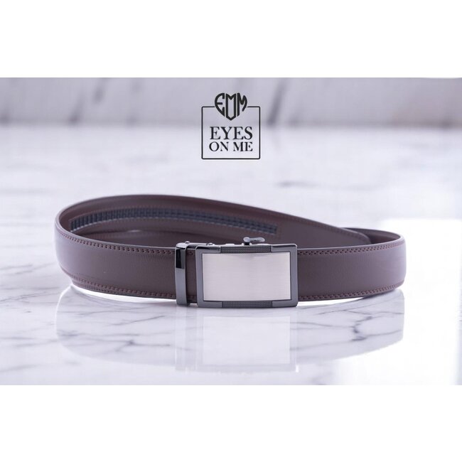 "EYES ON ME" LEDEREN RIEM zonder gaatjes, met automatische gesp (Model N180)