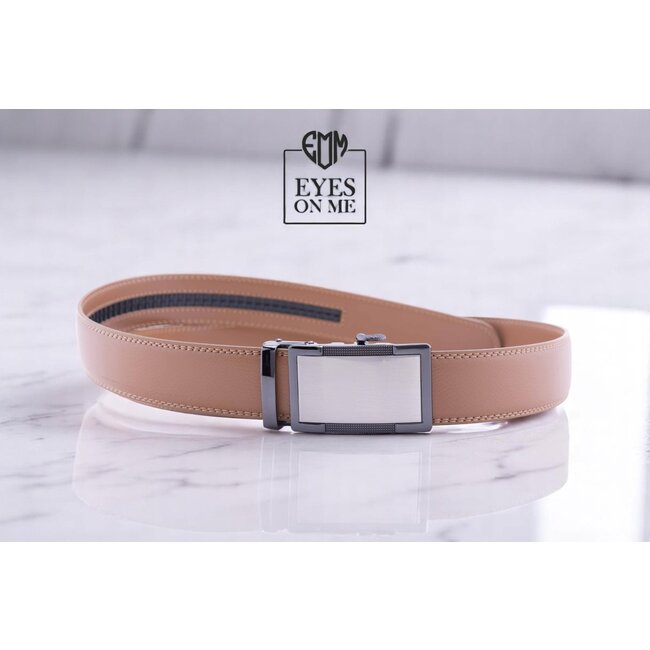 "EYES ON ME" LEDEREN RIEM zonder gaatjes, met automatische gesp (Model N180)