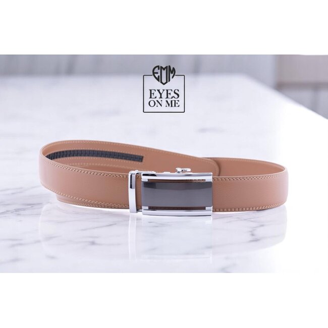 "EYES ON ME" LEDEREN RIEM zonder gaatjes, met automatische gesp (Model N302)