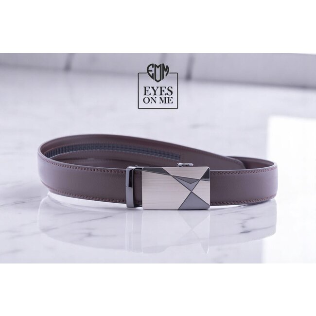 "EYES ON ME" LEDEREN RIEM zonder gaatjes, met automatische gesp (model B002)