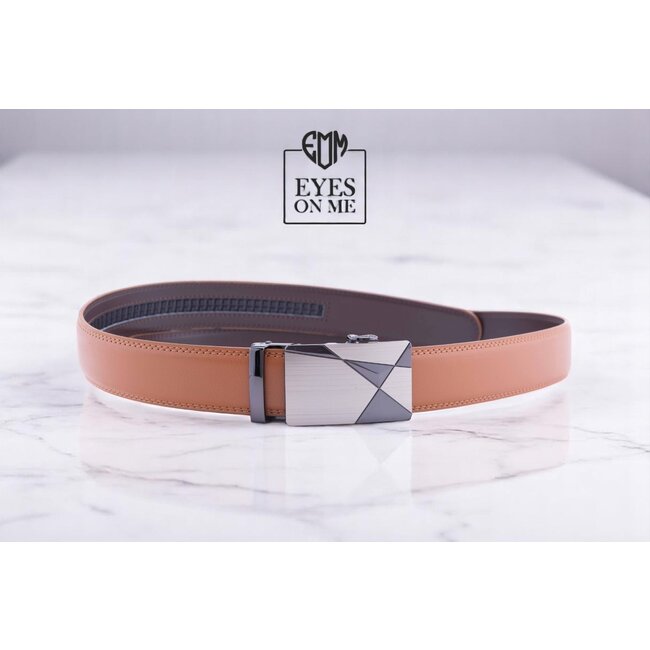 "EYES ON ME" LEDEREN RIEM zonder gaatjes, met automatische gesp (model B002)
