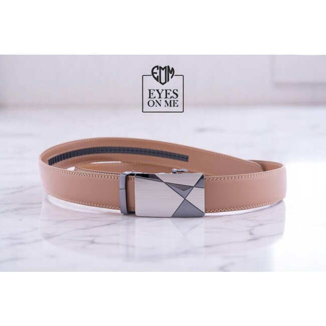 "EYES ON ME" LEDEREN RIEM zonder gaatjes, met automatische gesp (model B002)