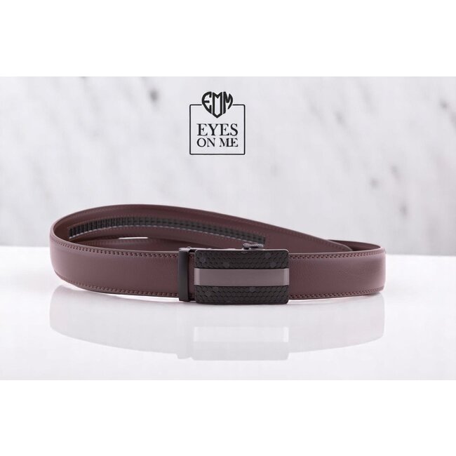 "EYES ON ME" LEDEREN RIEM zonder gaatjes, met automatische gesp (Model 8)