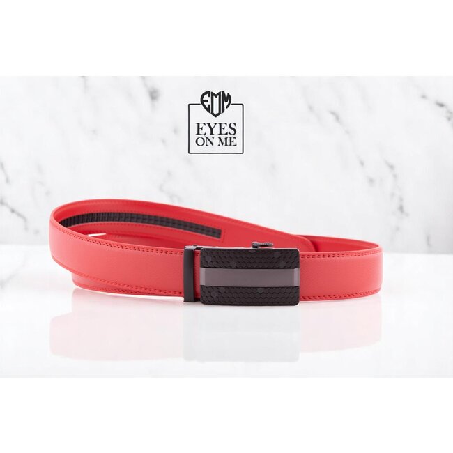 "EYES ON ME" LEDEREN RIEM zonder gaatjes, met automatische gesp (Model 8)