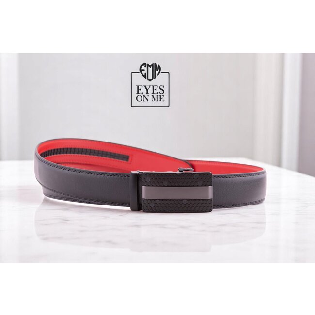 "EYES ON ME" LEDEREN RIEM zonder gaatjes, met automatische gesp (Model 8)