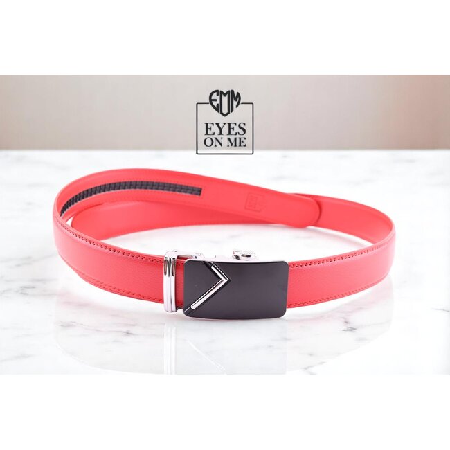 "EYES ON ME"  LEDEREN RIEM zonder gaatjes, met automatische gesp (Model N177)