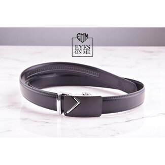 "EYES ON ME" LEDEREN RIEM zonder gaatjes,  met automatische gesp ( model N177)