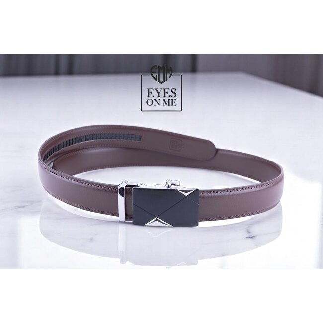 "EYES ON ME" LEDEREN RIEM zonder gaatje, met automatische gesp (Model 23)
