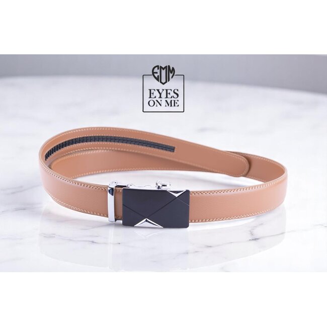 "EYES ON ME" LEDEREN RIEM zonder gaatje, met automatische gesp (Model 23)