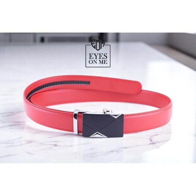 "EYES ON ME" LEDEREN RIEM zonder gaatje, met automatische gesp (Model 23)