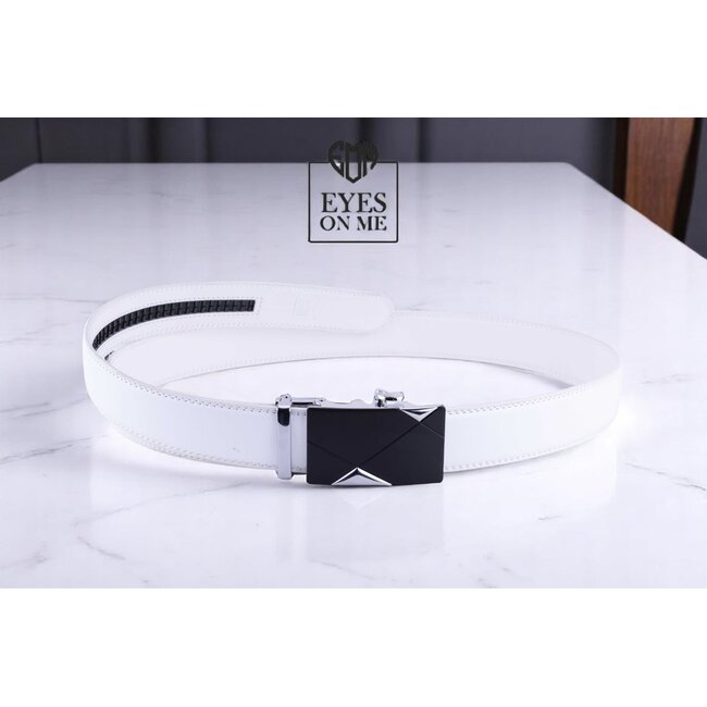 "EYES ON ME" LEDEREN RIEM zonder gaatje, met automatische gesp (Model 23)