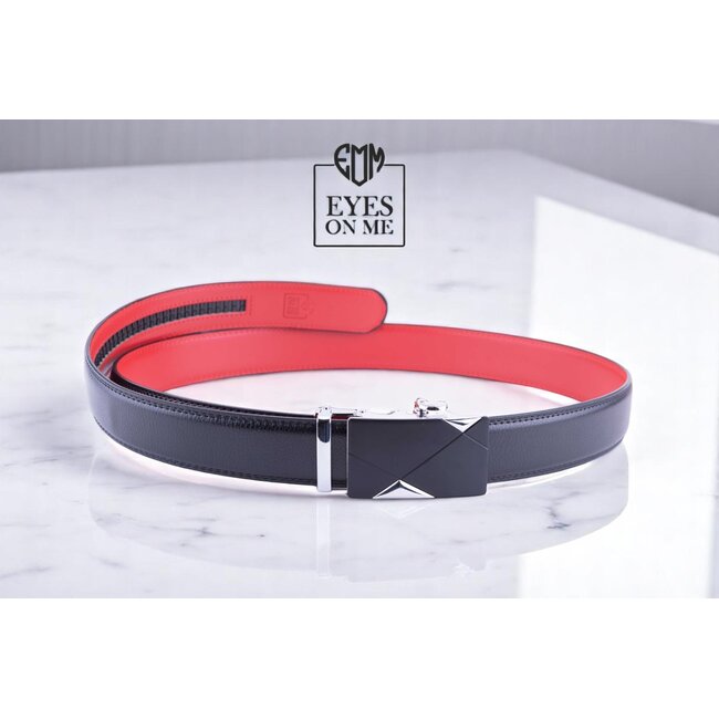 "EYES ON ME" LEDEREN RIEM zonder gaatje, met automatische gesp (Model 23)