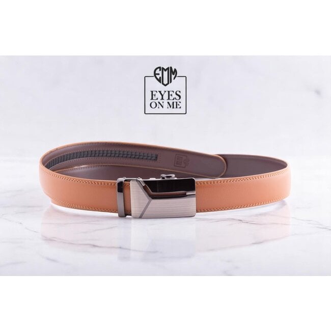 "EYES ON ME" LEDEREN RIEM zonder gaatjes, met automatische gesp (Model 37)