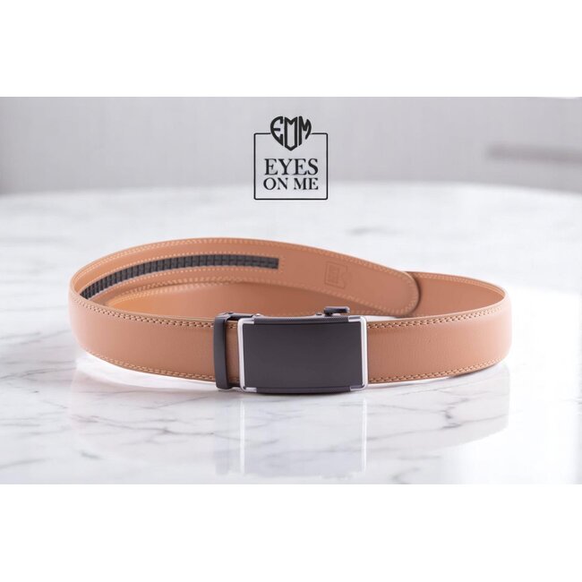 "EYES ON ME" LEDEREN RIEM zonder gaatjes, met automatische gesp (Model N159)