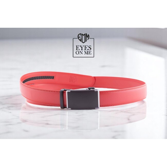 "EYES ON ME" LEDEREN RIEM zonder gaatjes, met automatische gesp (Model N159)