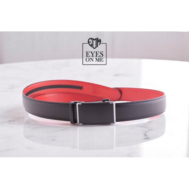 "EYES ON ME" LEDEREN RIEM zonder gaatjes, met automatische gesp (Model N159)
