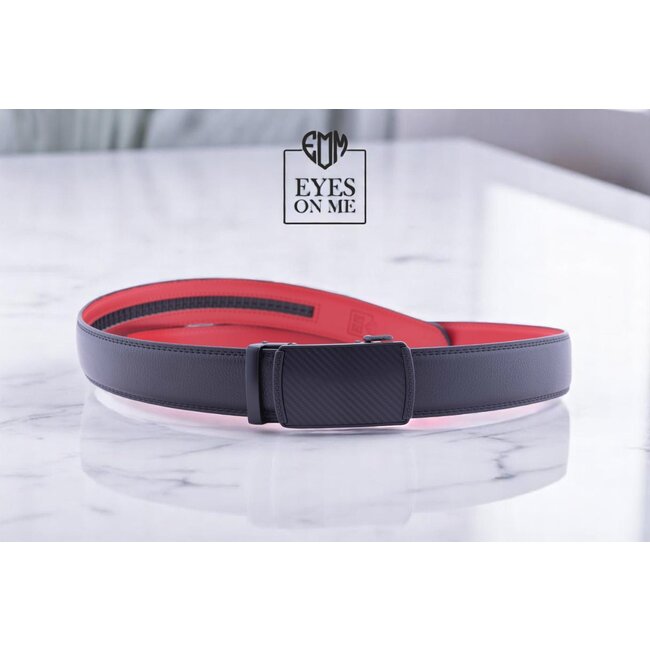 "EYES ON ME" LEDEREN RIEM zonder gaatjes, met automatische gesp (Model L164)
