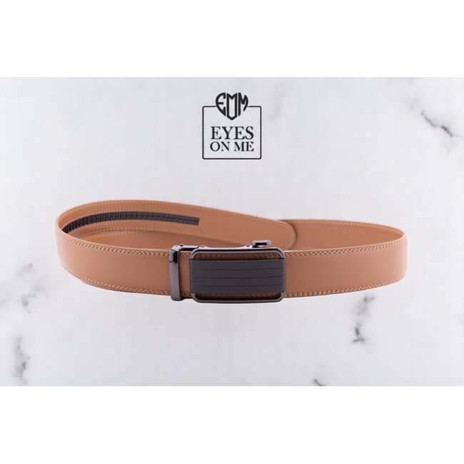 "EYES ON ME" LEDEREN RIEM zonder gaatjes, met automatische gesp (Model A003 )