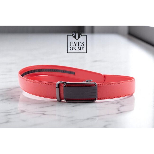 "EYES ON ME" LEDEREN RIEM zonder gaatjes, met automatische gesp (Model A003 )