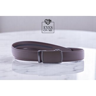 "EYES ON ME" LEDEREN RIEM zonder gaatjes, met automatische gesp ( model L168 )