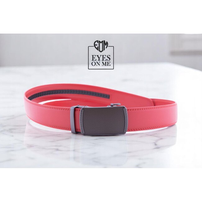 "EYES ON ME" LEDEREN RIEM zonder gaatjes, met automatische gesp (Model L168)