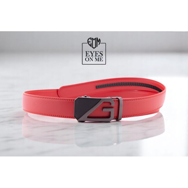 "EYES ON ME" LEDEREN RIEM zonder gaatjes, met automatische gesp (Model N165)