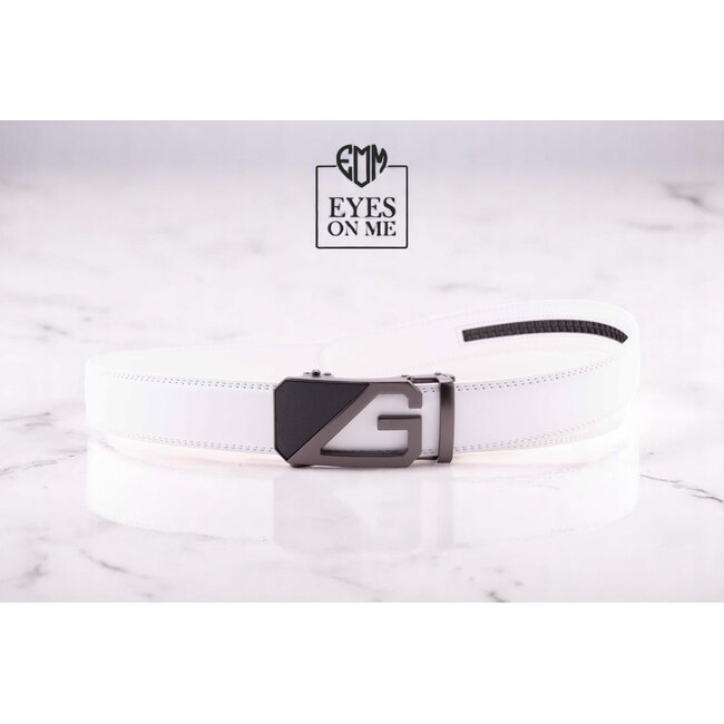 "EYES ON ME" LEDEREN RIEM zonder gaatjes, met automatische gesp (Model N165)