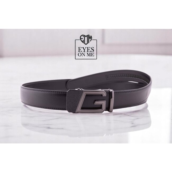 "EYES ON ME" LEDEREN RIEM zonder gaatjes, met automatische gesp (Model N165)