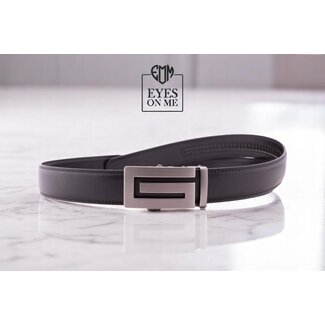 "EYES ON ME" LEDEREN RIEM zonder gaatjes, met automatische gesp ( model L061 )