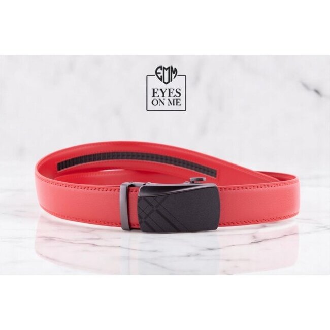 "EYES ON ME" LEDEREN RIEM zonder gaatjes, met automatische gesp (Model L048)