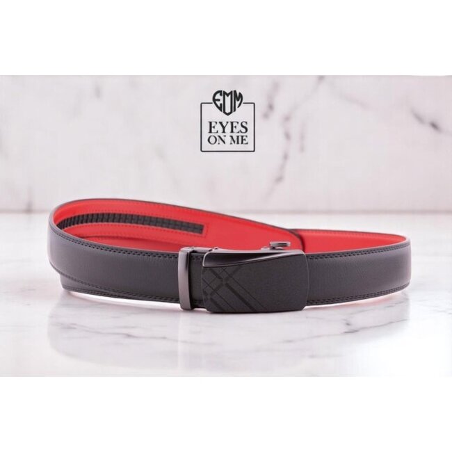 "EYES ON ME" LEDEREN RIEM zonder gaatjes, met automatische gesp (Model L048)