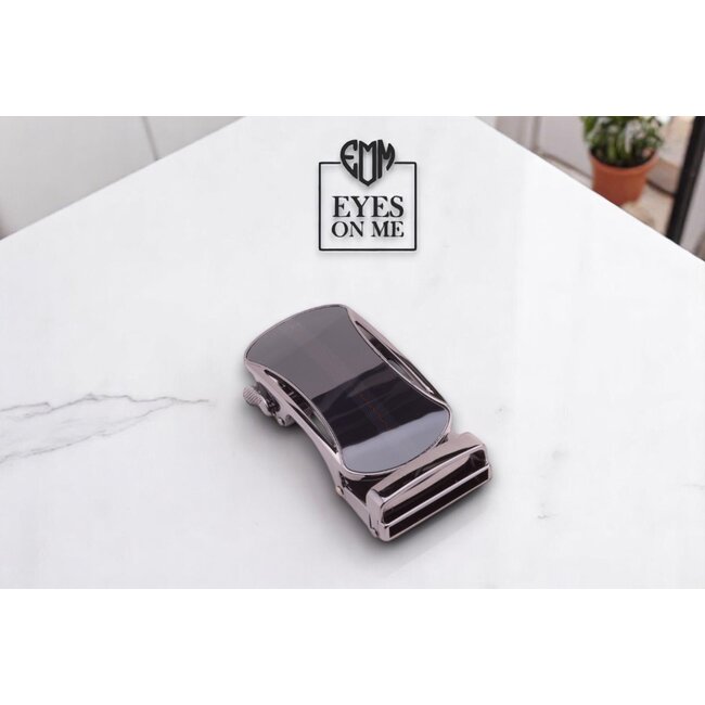 "EYES ON ME" LEDEREN RIEM zonder gaatjes, met automatische gesp (Model N049)