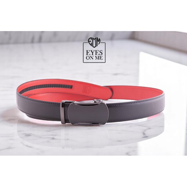 "EYES ON ME" LEDEREN RIEM zonder gaatjes, met automatische gesp (Model N049)