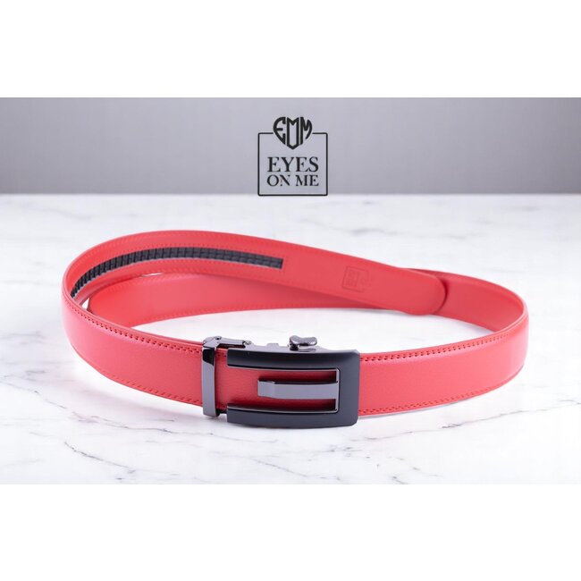 "EYES ON ME" LEDEREN RIEM zonder gaatjes, met automatische gesp (Model N035)