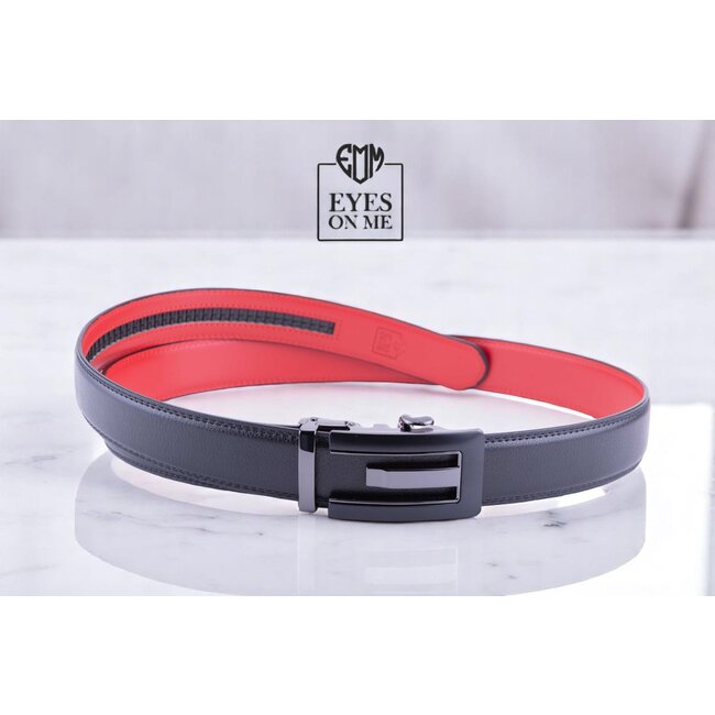 "EYES ON ME" LEDEREN RIEM zonder gaatjes, met automatische gesp (Model N035)