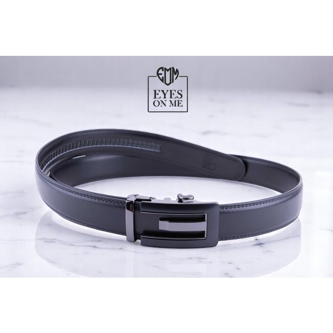 "EYES ON ME" LEDEREN RIEM zonder gaatjes, met automatische gesp (Model N035)