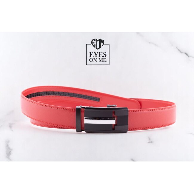 "EYES ON ME" LEDEREN RIEM zonder gaatjes, met automatische gesp (Model N022)