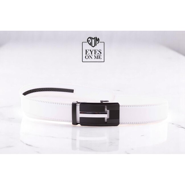 "EYES ON ME" LEDEREN RIEM zonder gaatjes, met automatische gesp (Model N022)